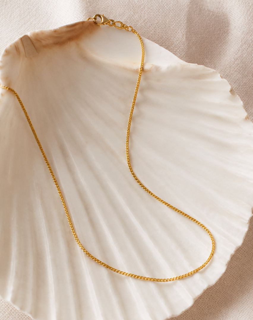 Gargantilla tejido omega, 45 cm, oro 10k
