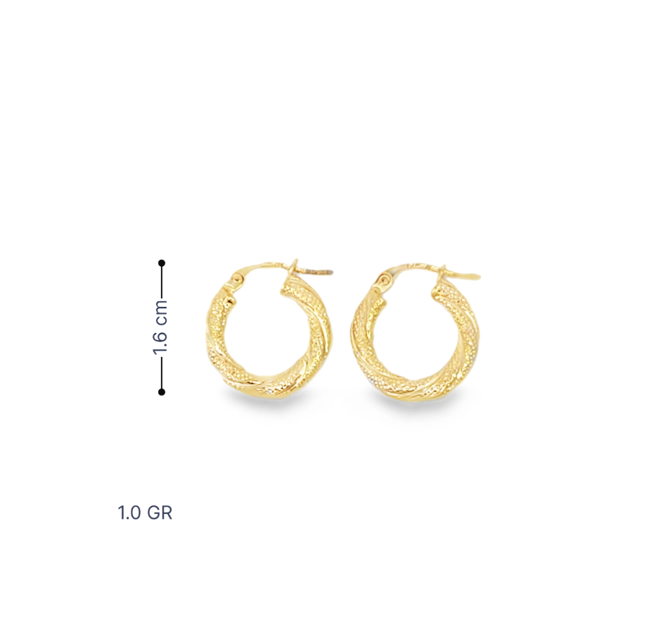 Argollas con diseño, 10k