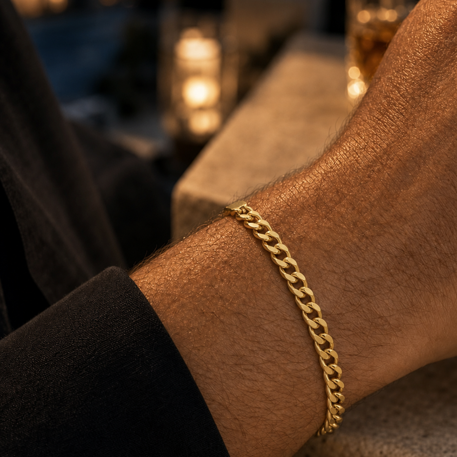 Pulsera Cubana Maciza 6mm, Oro 10K